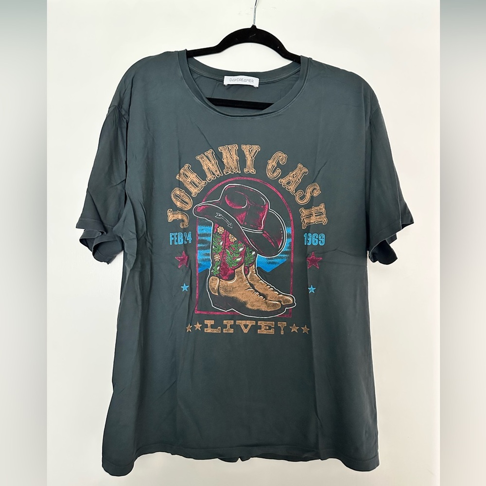 Daydreamer Gray Johnny Cash Graphic Tee